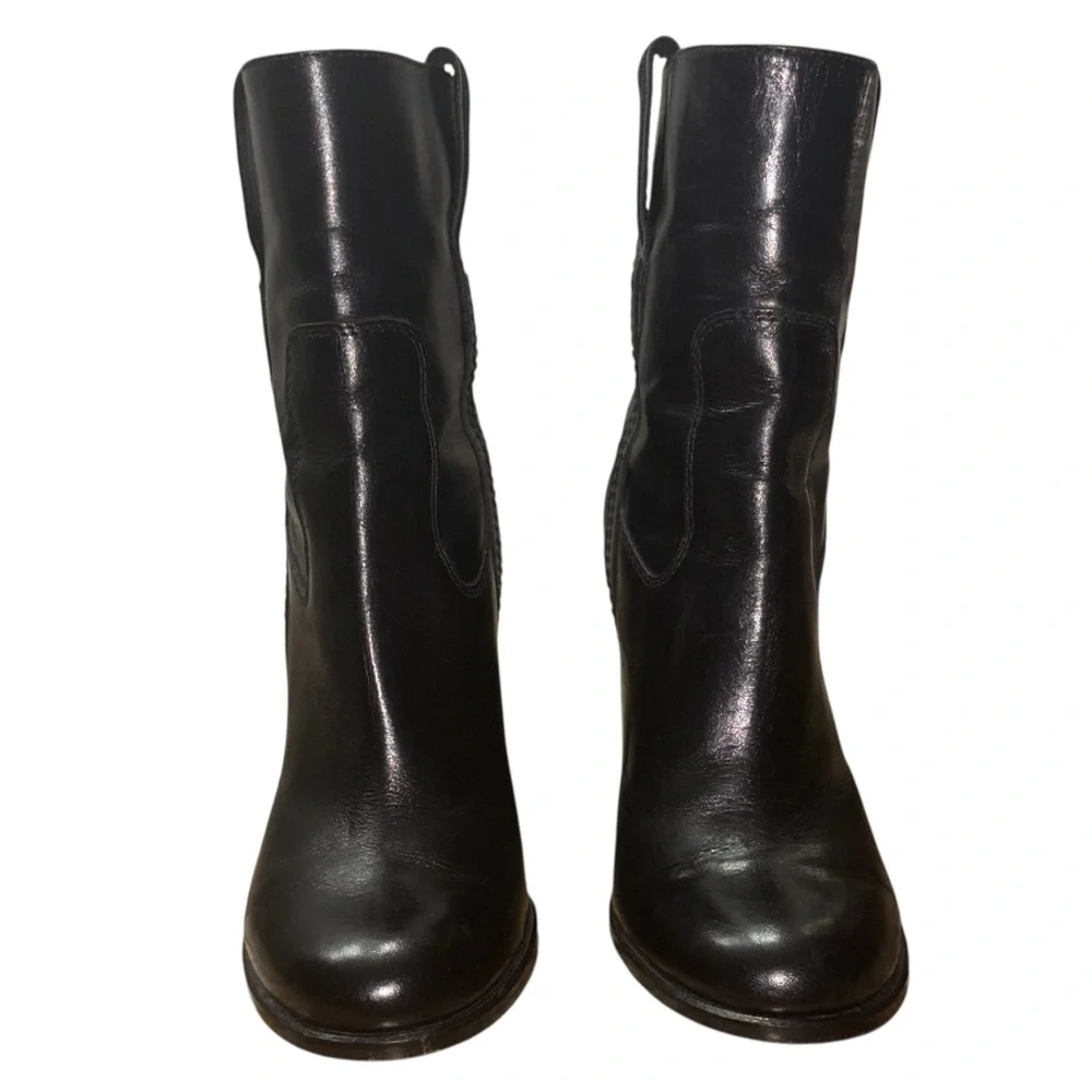 KATE SPADE Baise Black Leather Boot Block Heel Size 6 -- ABSOLUTELY GORGEOUS!!!